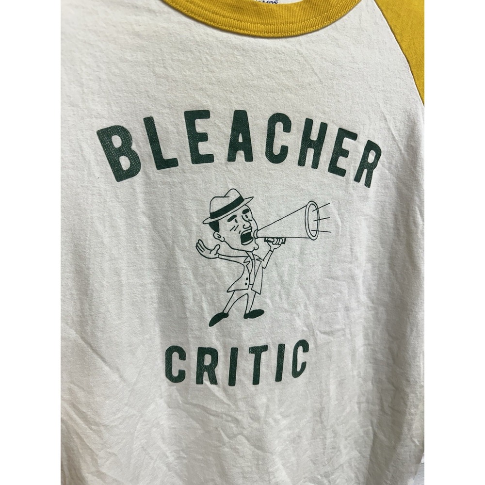 Champion Baseball Tee Yellow White Bleacher Critic Raglan / Men's Medium - Picture 2 of 6